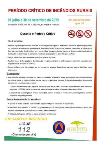 Período crítico de incêndios florestais prorrogado até 10 de outubro