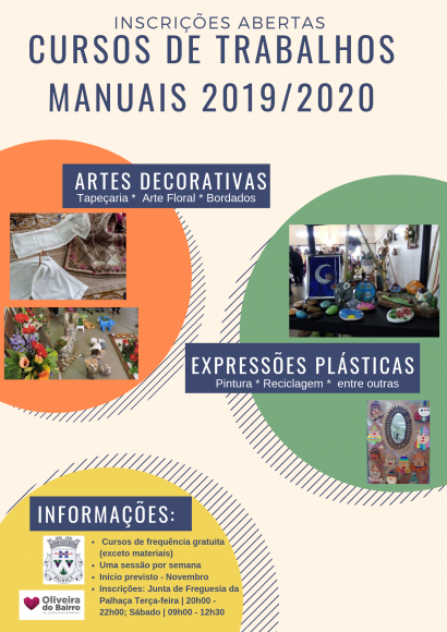 Nova edi&ccedil;&atilde;o dos Cursos de Artes Manuais arranca em novembro na Palha&ccedil;a