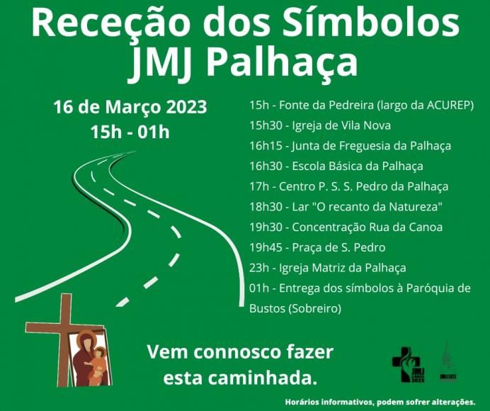 Peregrinação dos símbolos das Jornadas Mundiais da Juventude passa pela Palhaça dia 16 de março