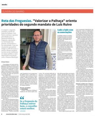 "Valorizar a Palha&ccedil;a" - orienta prioridades do segundo mandato de Lu&iacute;s Ruivo