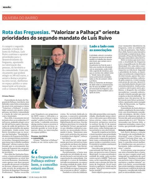"Valorizar a Palha&ccedil;a" - orienta prioridades do segundo mandato de Lu&iacute;s Ruivo