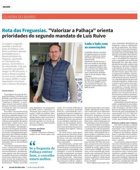 "Valorizar a Palha&ccedil;a" - orienta prioridades do segundo mandato de Lu&iacute;s Ruivo