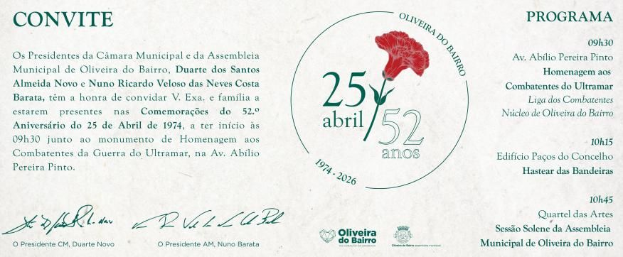 Comemora&ccedil;&otilde;es do 52.&ordm; Anivers&aacute;rio do 25 de Abril de 1974