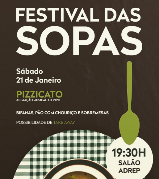 FESTIVAL DE SOPAS DIA 21 JANEIRO NA ADREP
